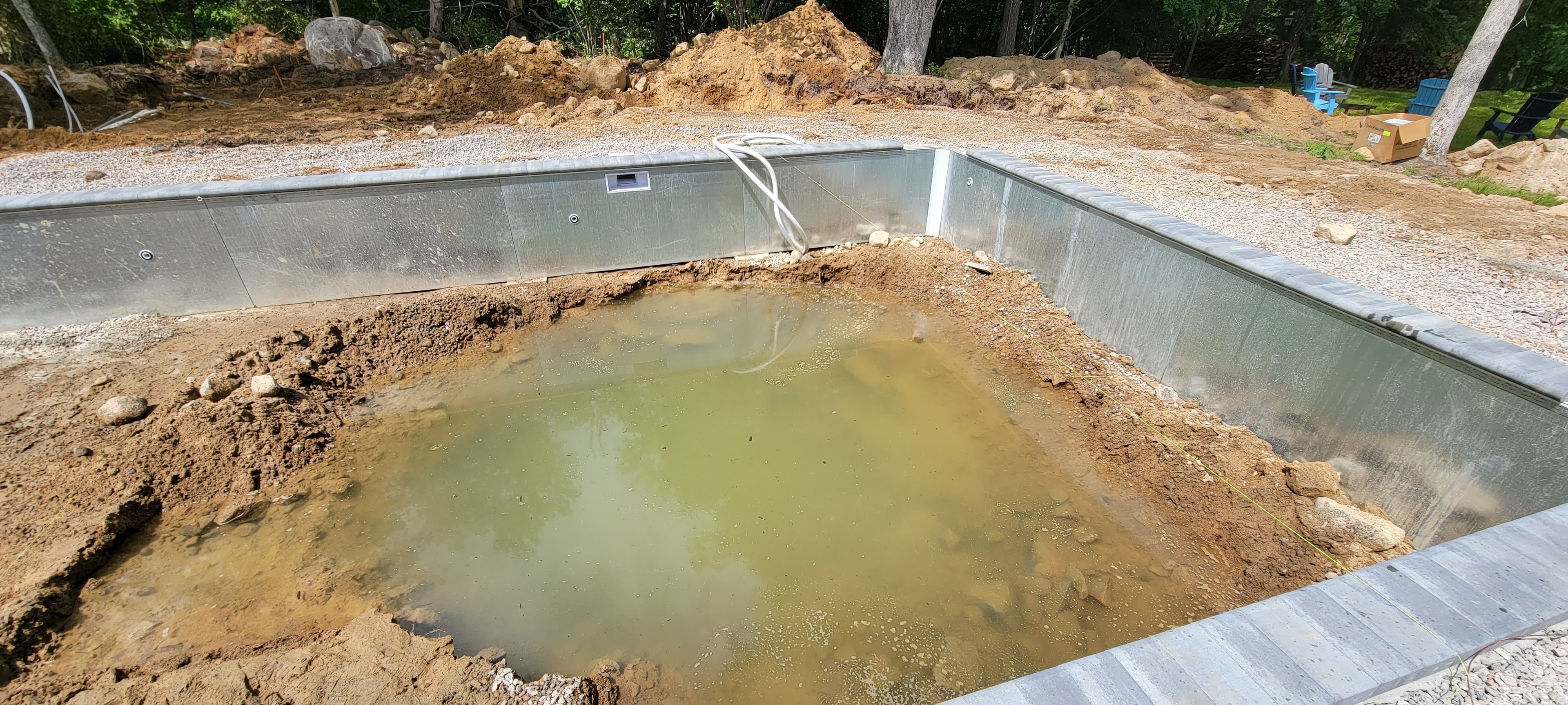 Water filled the pool while ADM was digging